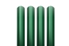 Евроштакетник метал. полукруглый 0,5 мм (128*1500 мм) цвет зеленый мох 6005