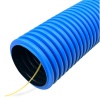 Труба гибкая двустенная d 63/52 мм с протяжкой (50 м) (синяя) 